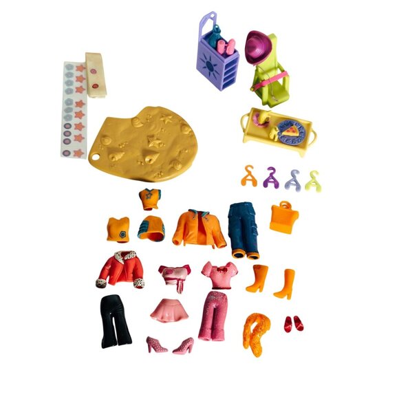 Polly Pocket 2002 Groovy Getaway Jet Airplane Playset Dolls Accessories - Picture 4 of 8